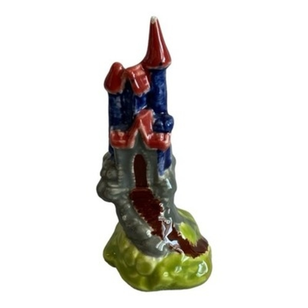 Artisan Multicolored Ceramic Castle Monument Handcrafted Very Good Condition